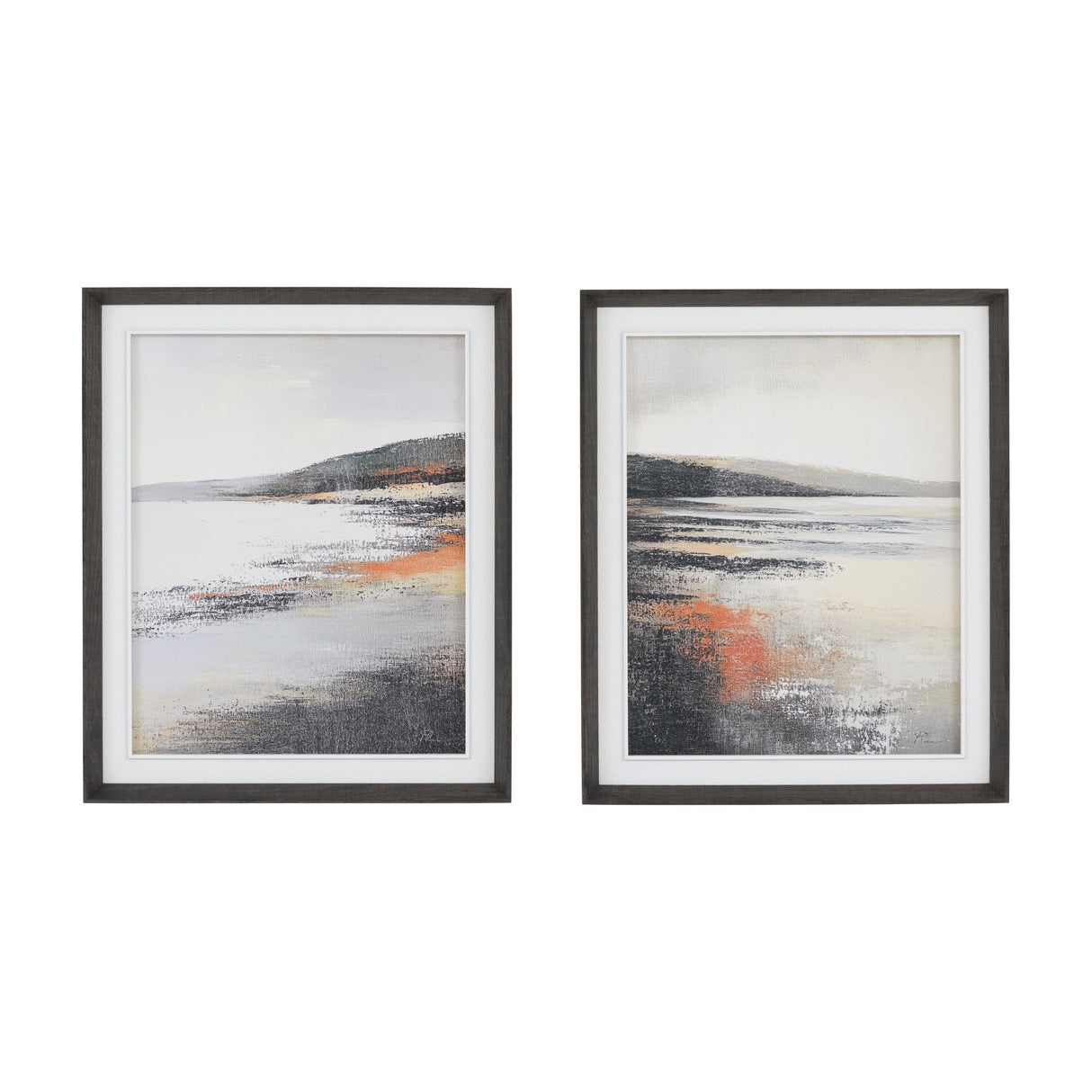 Indian Summer Abstract Framed Canvas Set of 2 – Grey