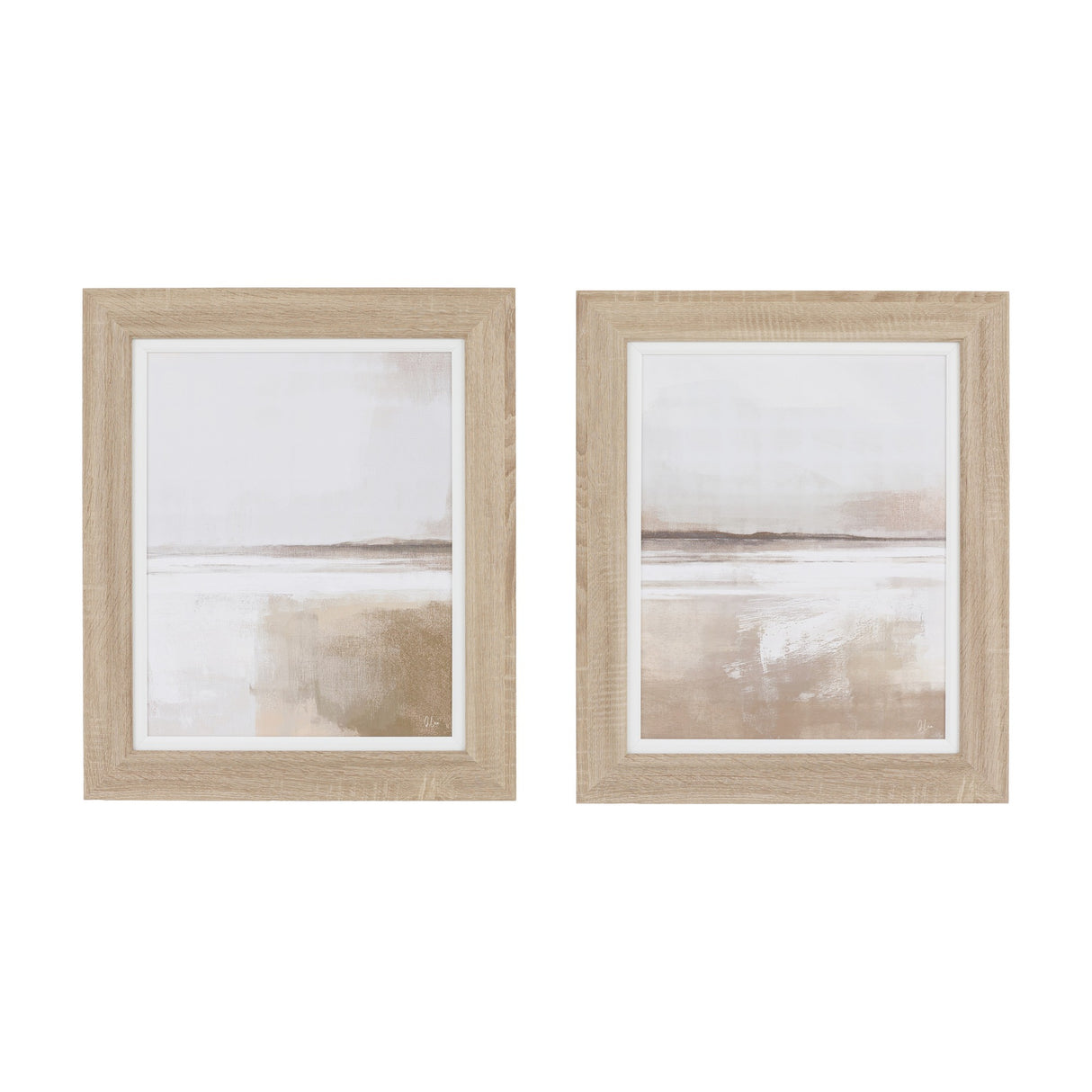 Silent Sands Framed Abstract Art Set of 2 – Beige