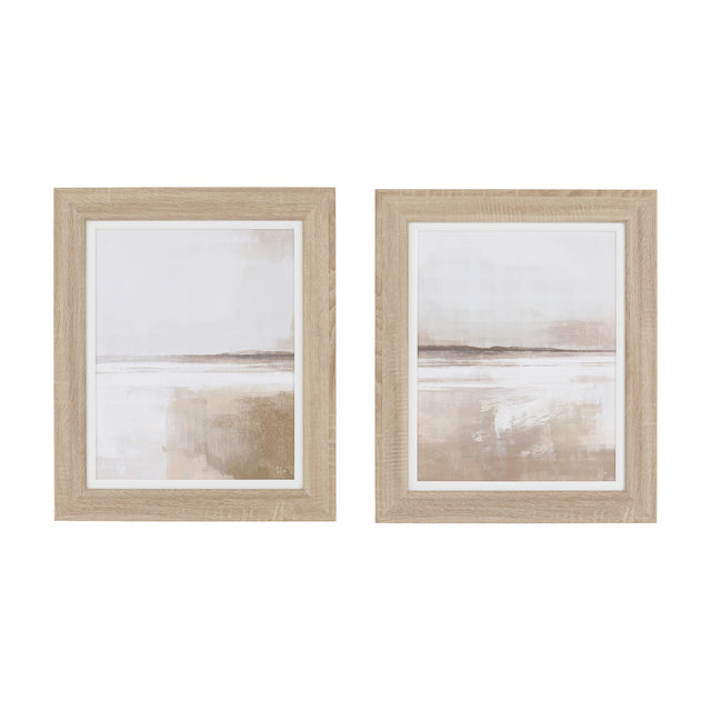 Silent Sands Framed Abstract Art Set of 2 – Beige