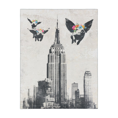 Concrete Dreams II Flying Pigs Framed Canvas – Monochrome
