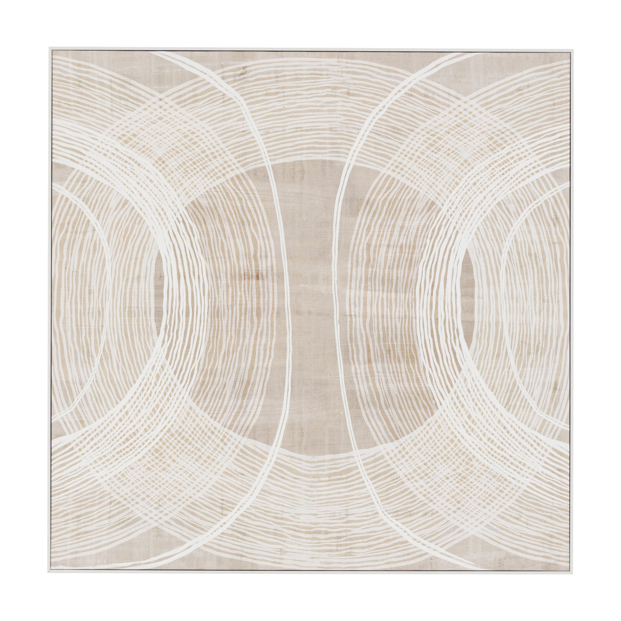 In the Round Framed Canvas – Beige