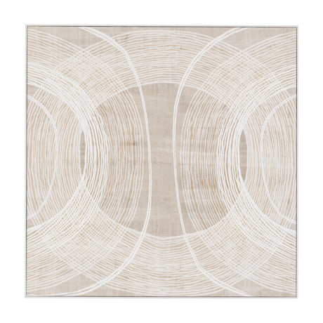 In the Round Framed Canvas – Beige