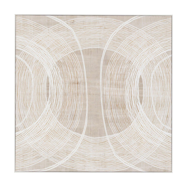 In the Round Framed Canvas – Beige