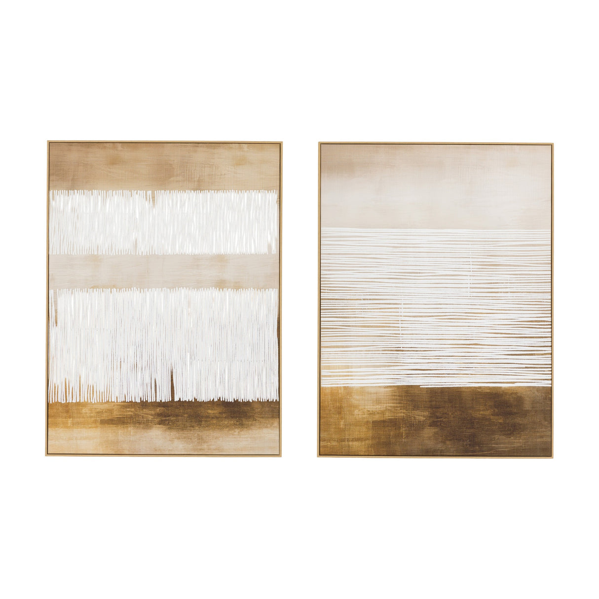 Elemental Framed Canvas Set of 2 – Brown
