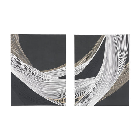 Curve Appeal Abstract Canvas Set of 2 – Black
