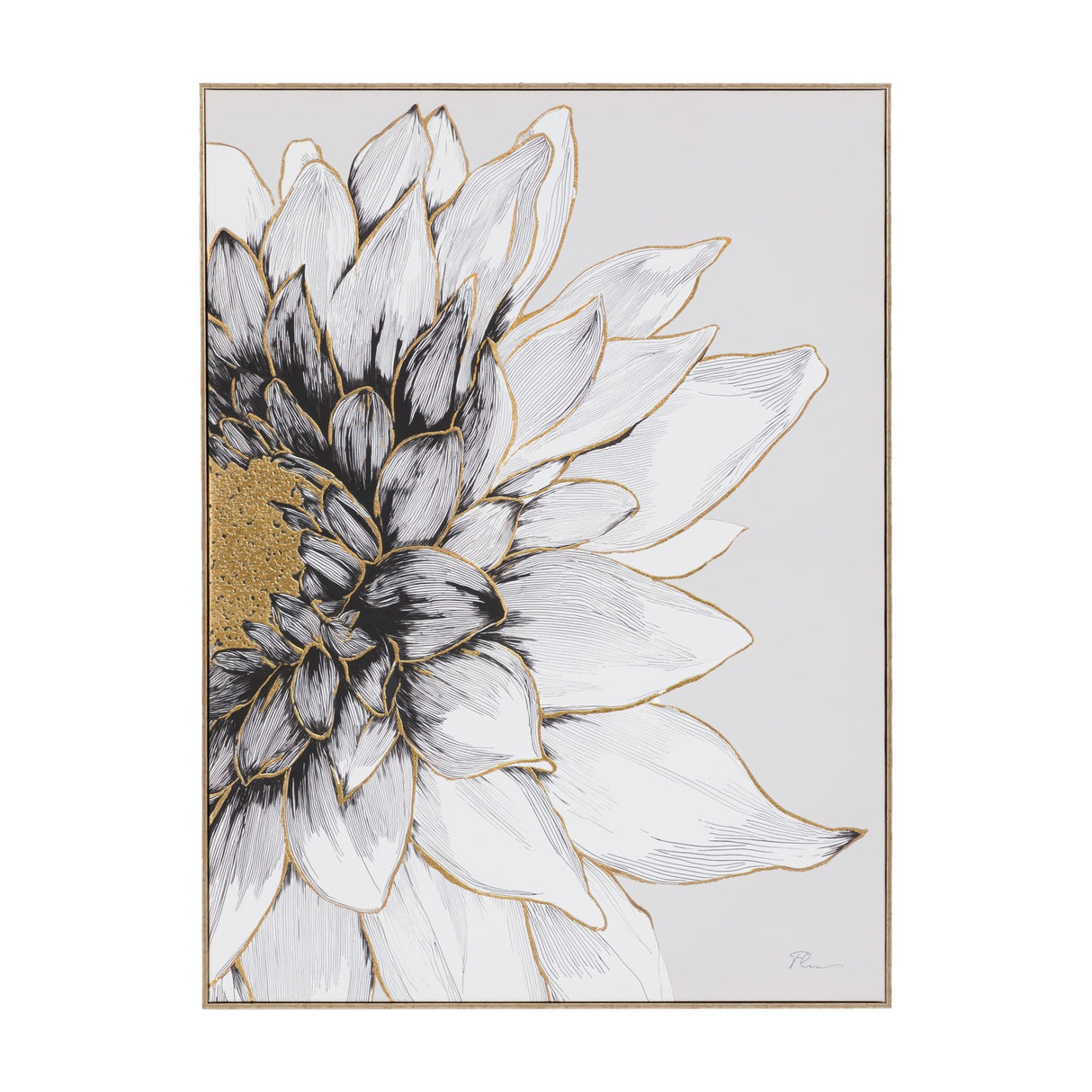 Dhalia Framed Canvas Wall Art – White