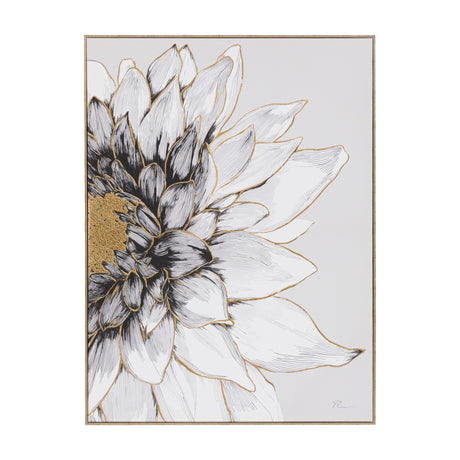 Dhalia Framed Canvas Wall Art – White