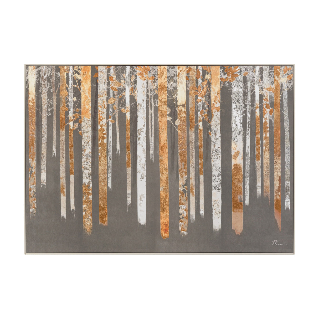 Guilded Silence Framed Canvas Wall Art – Copper