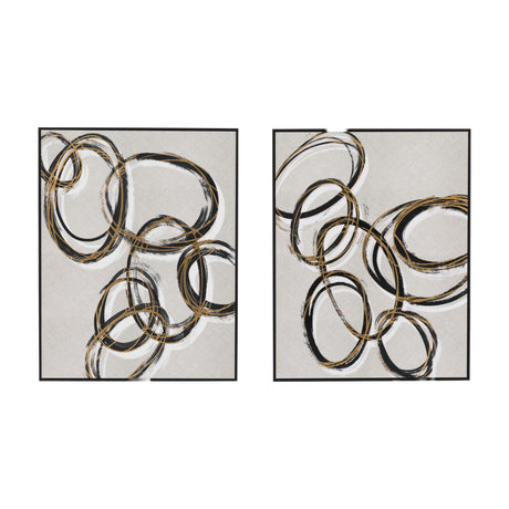 Bold as Gold Abstract Framed Canvas Set of 2 – Gold