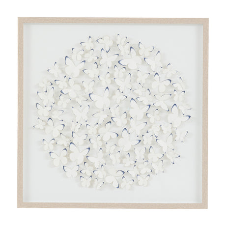 Unfurling Wings Framed Butterfly Art – White