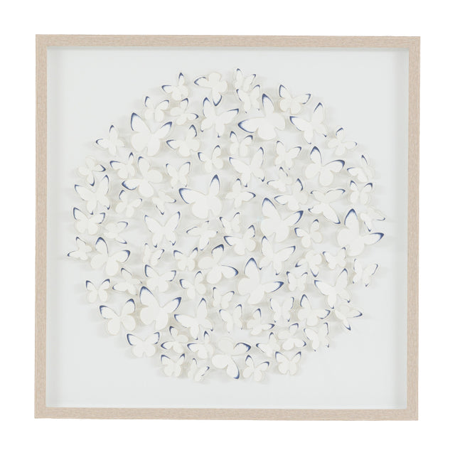 Unfurling Wings Framed Butterfly Art – White