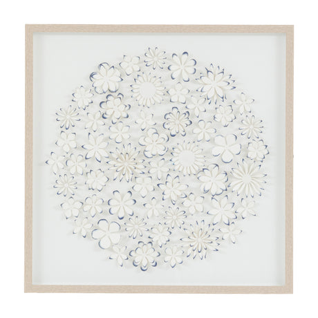 Unfurling Petals Framed Paper Art – White