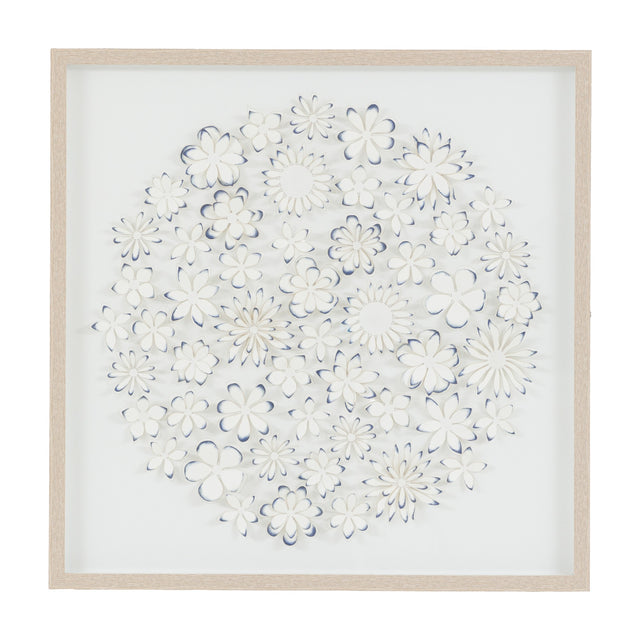 Unfurling Petals Framed Paper Art – White