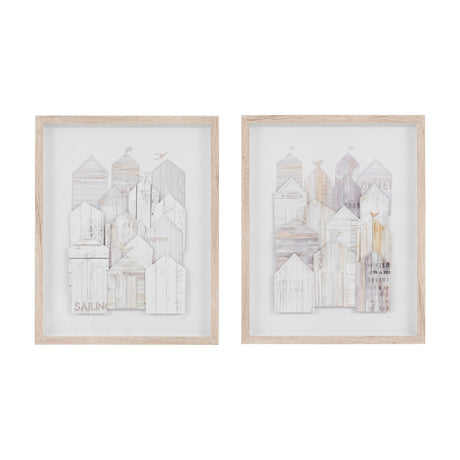 Beach Retreat Framed Wall Art Set of 2 – White