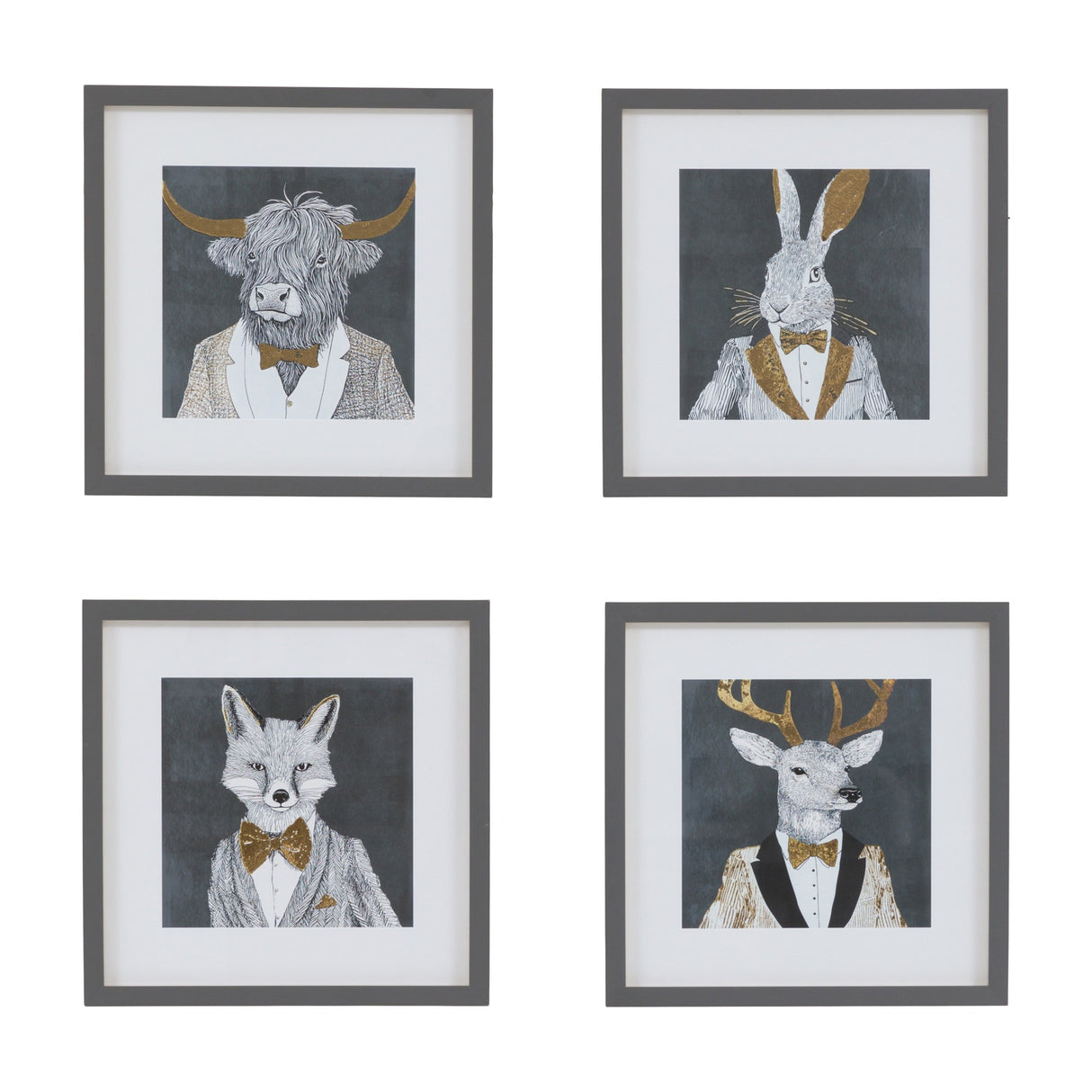 Woodland Gentry Framed Art – Grey