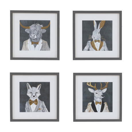 Woodland Gentry Framed Art – Grey