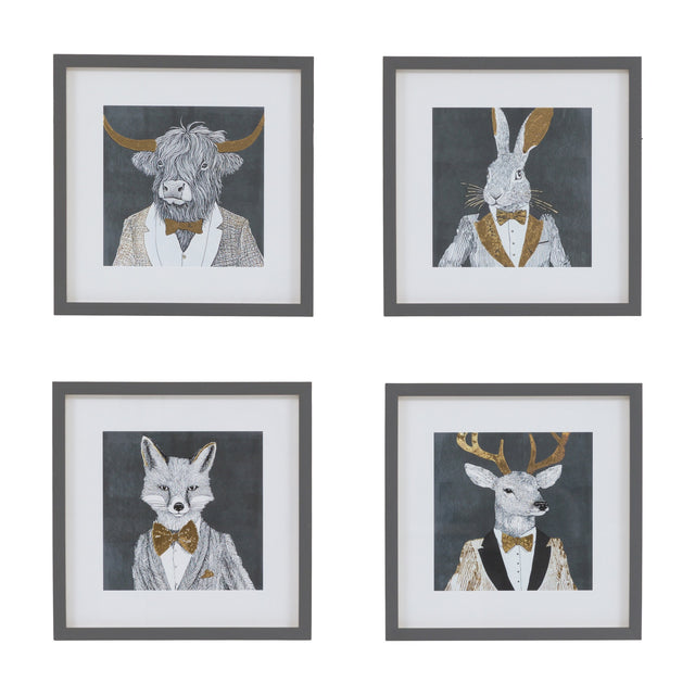 Woodland Gentry Framed Art – Grey
