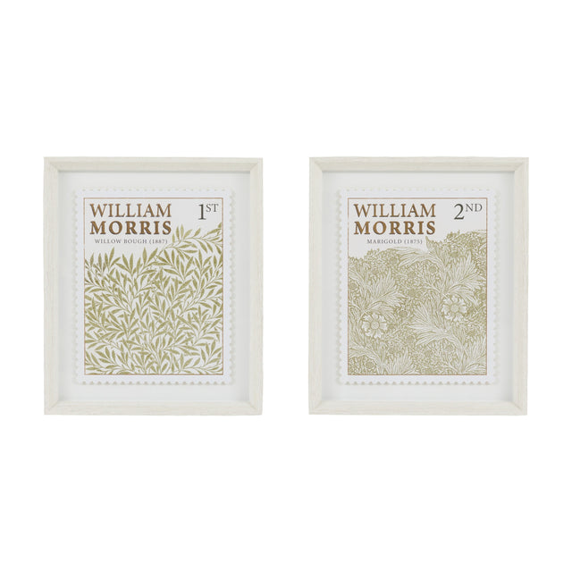 William Morris Stamp Framed Art Set of 2 – Green