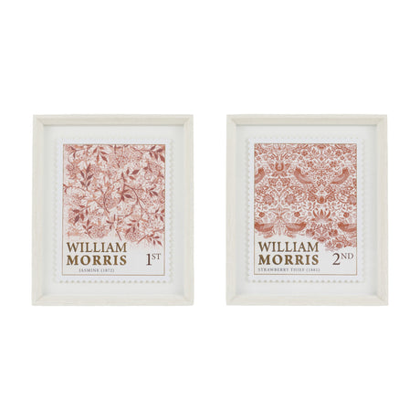 William Morris Stamp Framed Art Set of 2 – Red