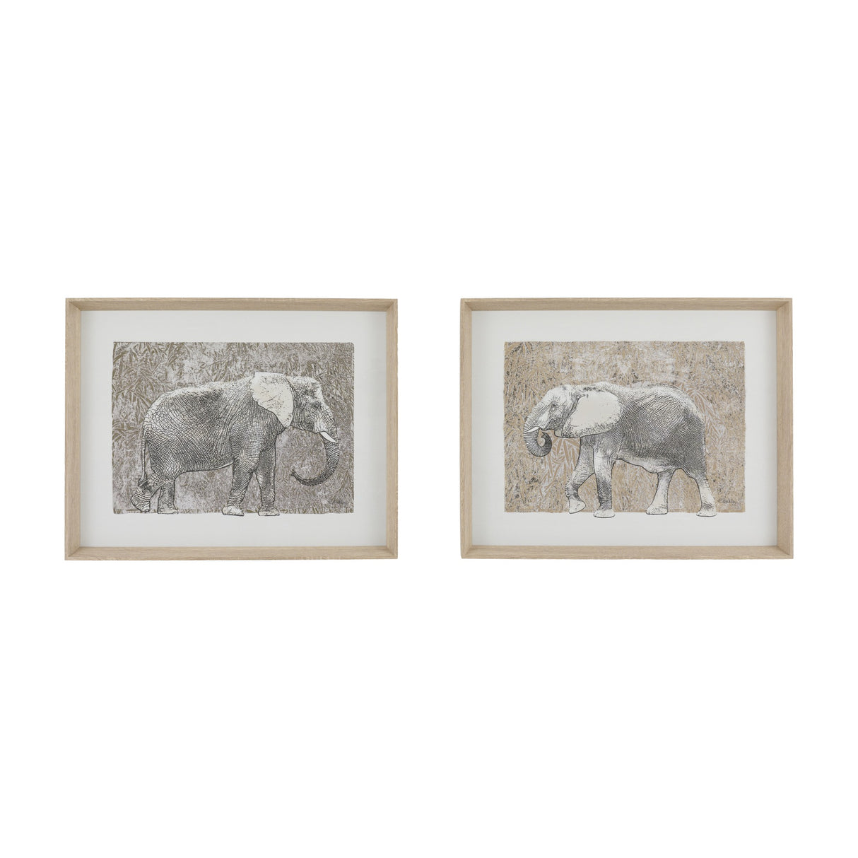 The Journey Elephant Framed Art Set of 2 – Grey
