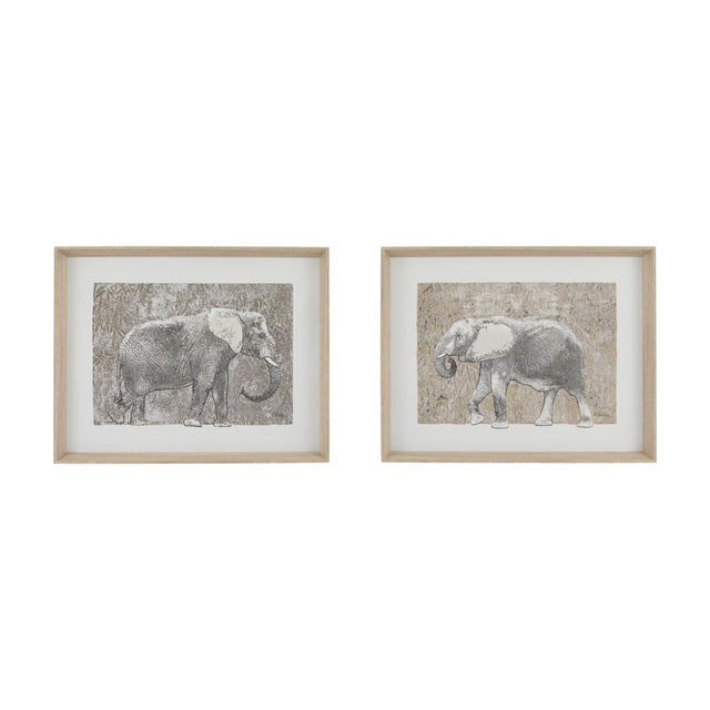 The Journey Elephant Framed Art Set of 2 – Grey