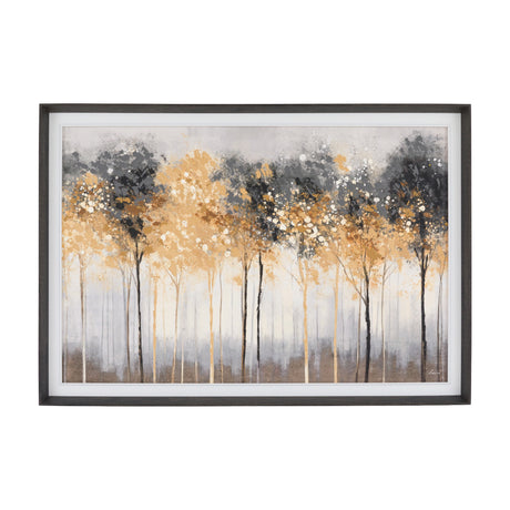 Glisten Framed Canvas Tree Landscape Wall Art – Gold