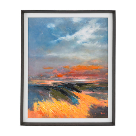 Coastal Glow Framed Canvas Wall Art – Orange