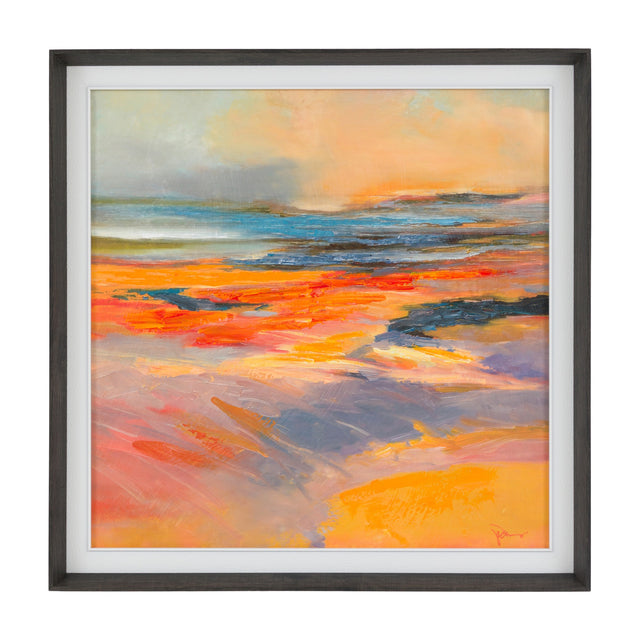 Blazing Framed Abstract Canvas – Orange