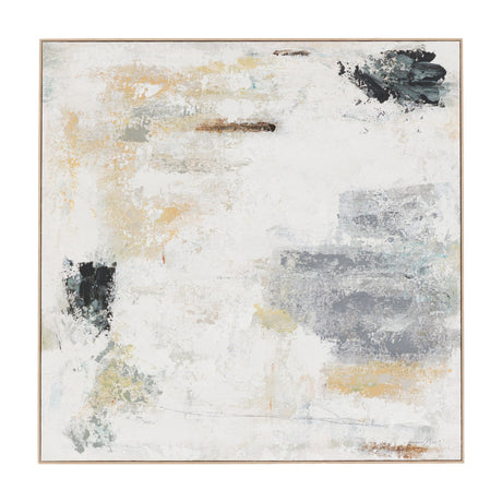 White Noise Abstract Framed Canvas – White