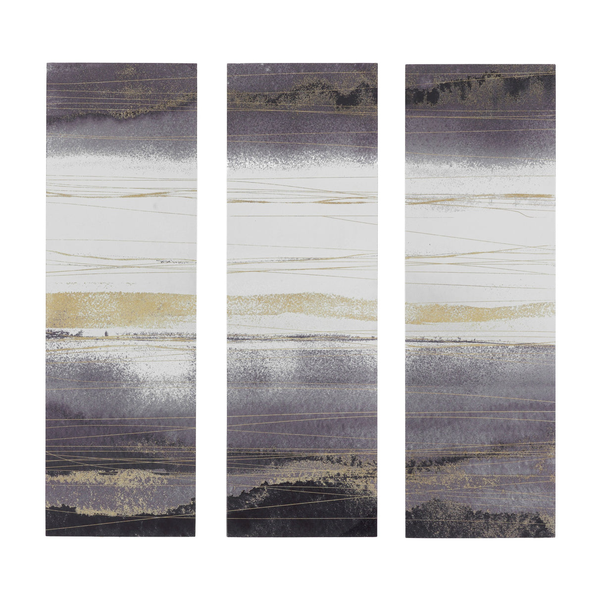 Noir Sands Abstract Triptych Wall Art Set of 3 – Grey