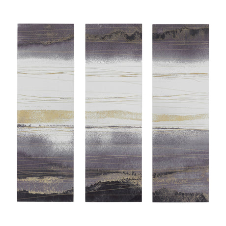 Noir Sands Abstract Triptych Wall Art Set of 3 – Grey