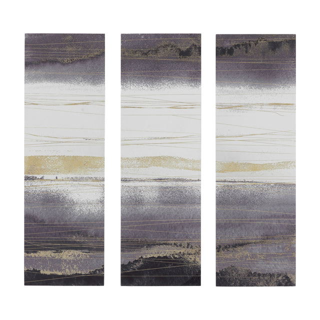 Noir Sands Abstract Triptych Wall Art Set of 3 – Grey
