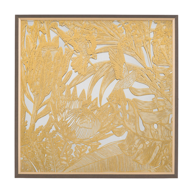 Hummingbird Dance I Framed Mirrored Wall Art – Gold