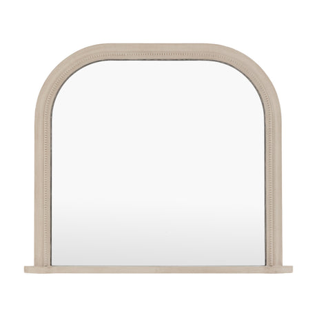 Shoreline Overmantle Mirror with Beaded Frame – Washed Grey