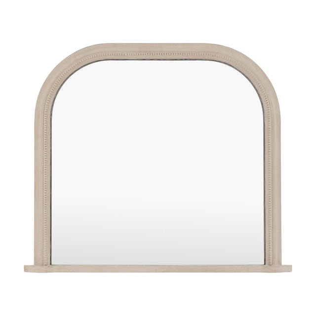 Shoreline Overmantle Mirror with Beaded Frame – Washed Grey