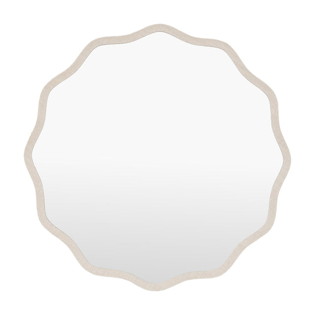 Monterey Wave Round Mirror – Cream