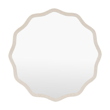 Monterey Wave Round Mirror – Cream