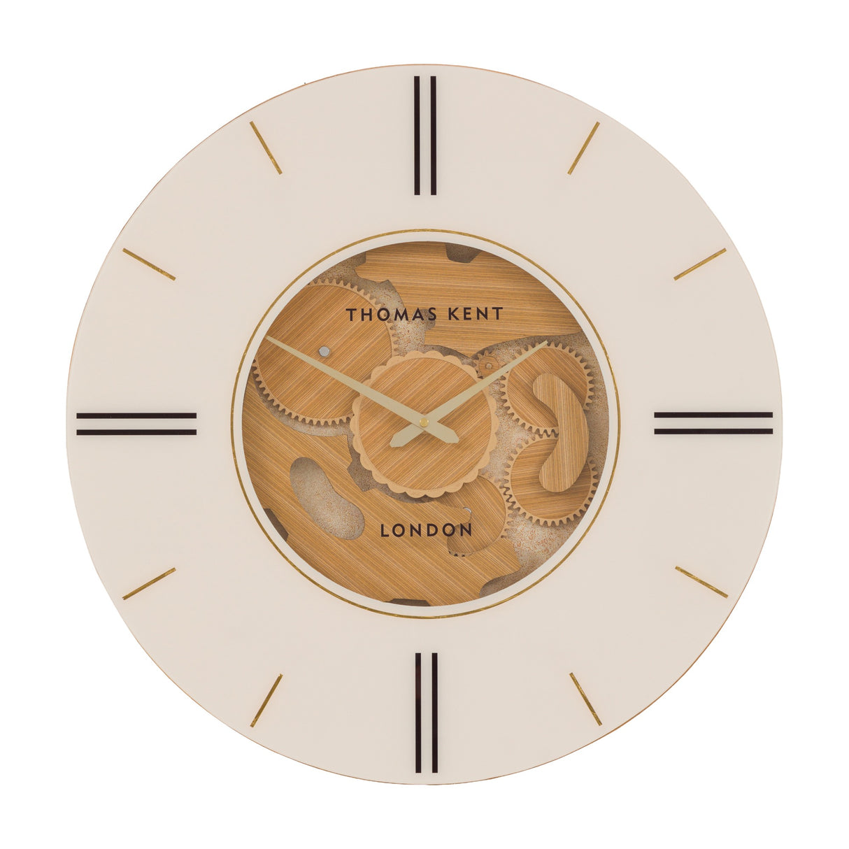 Cogger Wall Clock with Exposed Gears – Cream