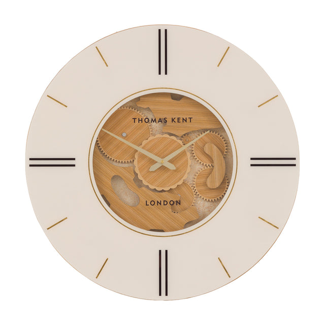 Cogger Wall Clock with Exposed Gears – Cream
