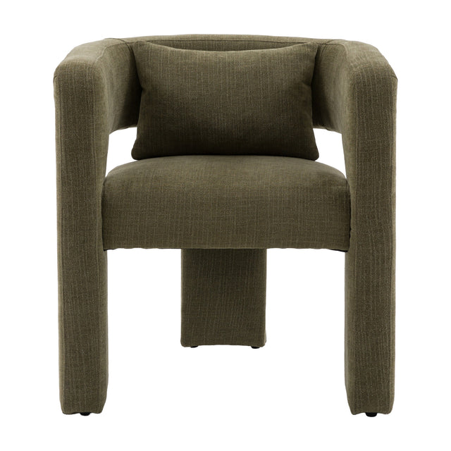 Arezzo Sculptural Armchair – Olive Green