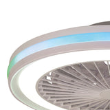 Gamer Mini Dimmable RGB CCT LED Ceiling Retractable Fan Light With Remote Control - White