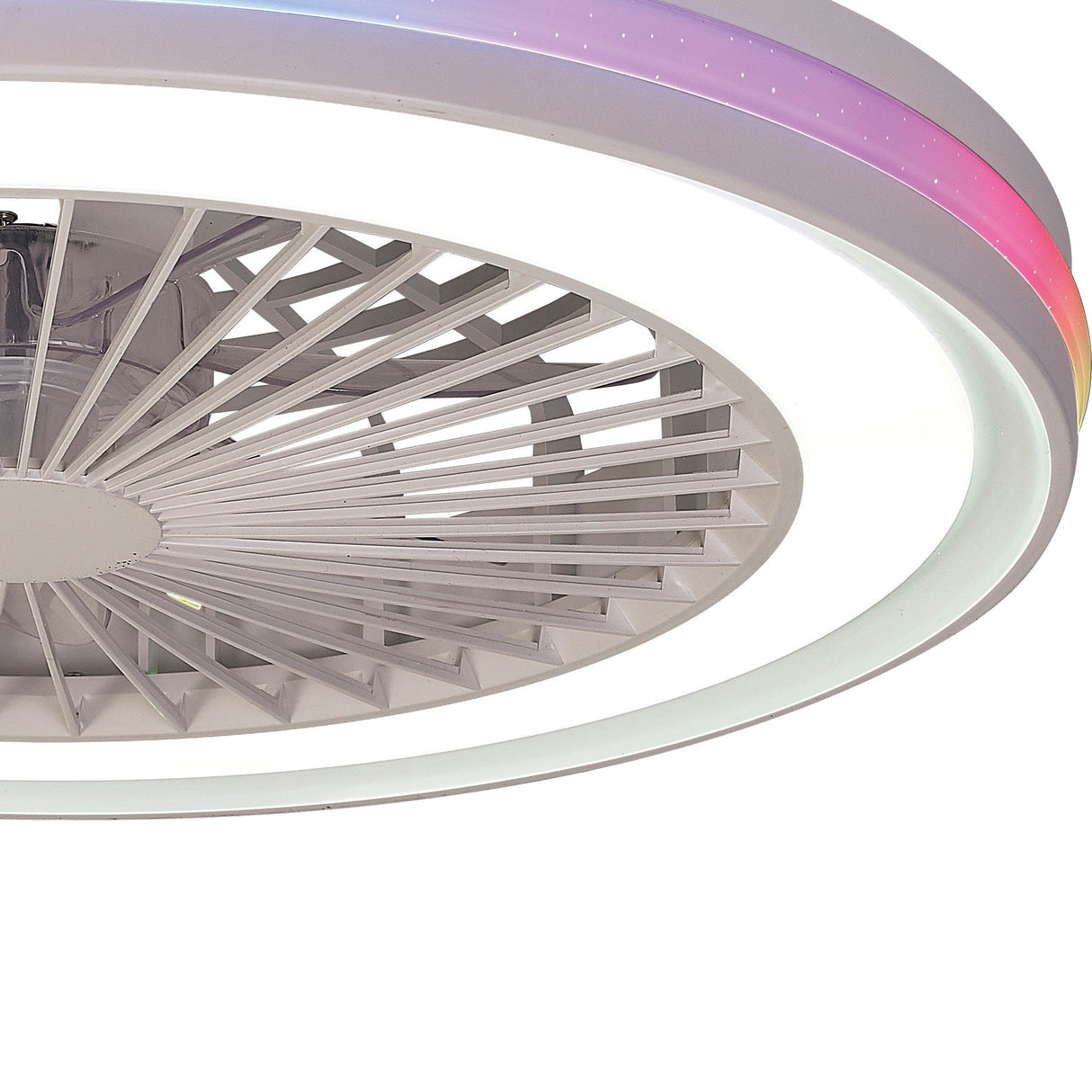 Gamer Mini Dimmable RGB CCT LED Ceiling Retractable Fan Light With Remote Control - White