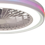 Gamer Mini Dimmable RGB CCT LED Ceiling Retractable Fan Light With Remote Control - White