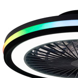 Gamer Mini Dimmable RGB CCT LED Ceiling Retractable Fan Light With Remote Control - Black