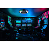 Gamer Mini Dimmable RGB CCT LED Ceiling Retractable Fan Light With Remote Control - Black