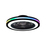 Gamer Mini Dimmable RGB CCT LED Ceiling Retractable Fan Light With Remote Control - Black