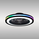Gamer Mini Dimmable RGB CCT LED Ceiling Retractable Fan Light With Remote Control - Black
