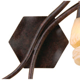 Gaudi Right 2 Light Wall Light With Switch - Brown/Amber