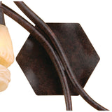Gaudi Left 2 Light Wall Light With Switch - Brown/Amber