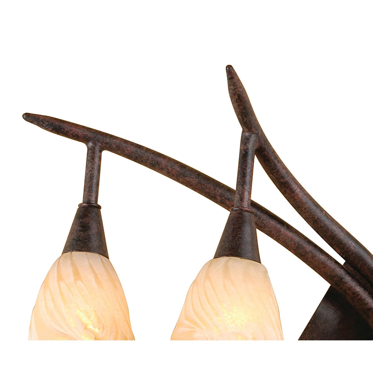 Gaudi Left 2 Light Wall Light With Switch - Brown/Amber